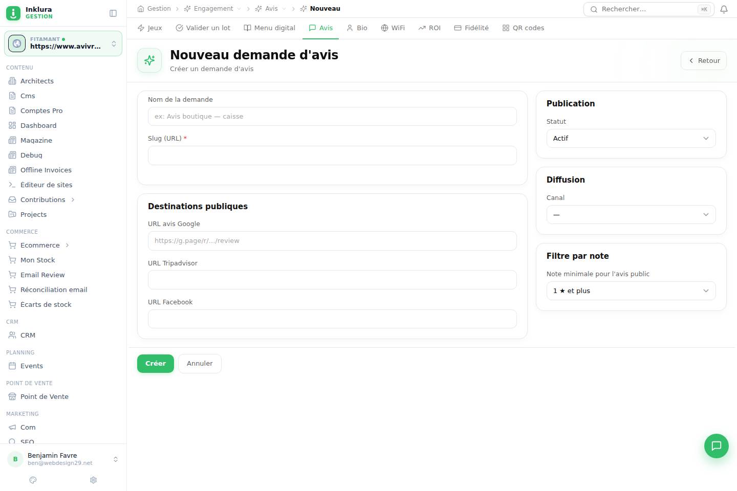 Engagement — Créer — Avis