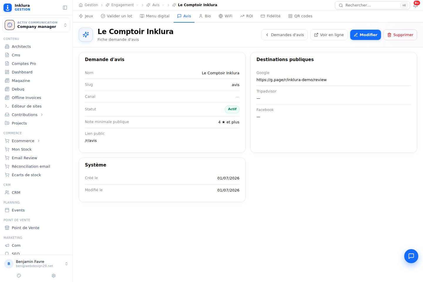 Engagement — Fiche — Avis