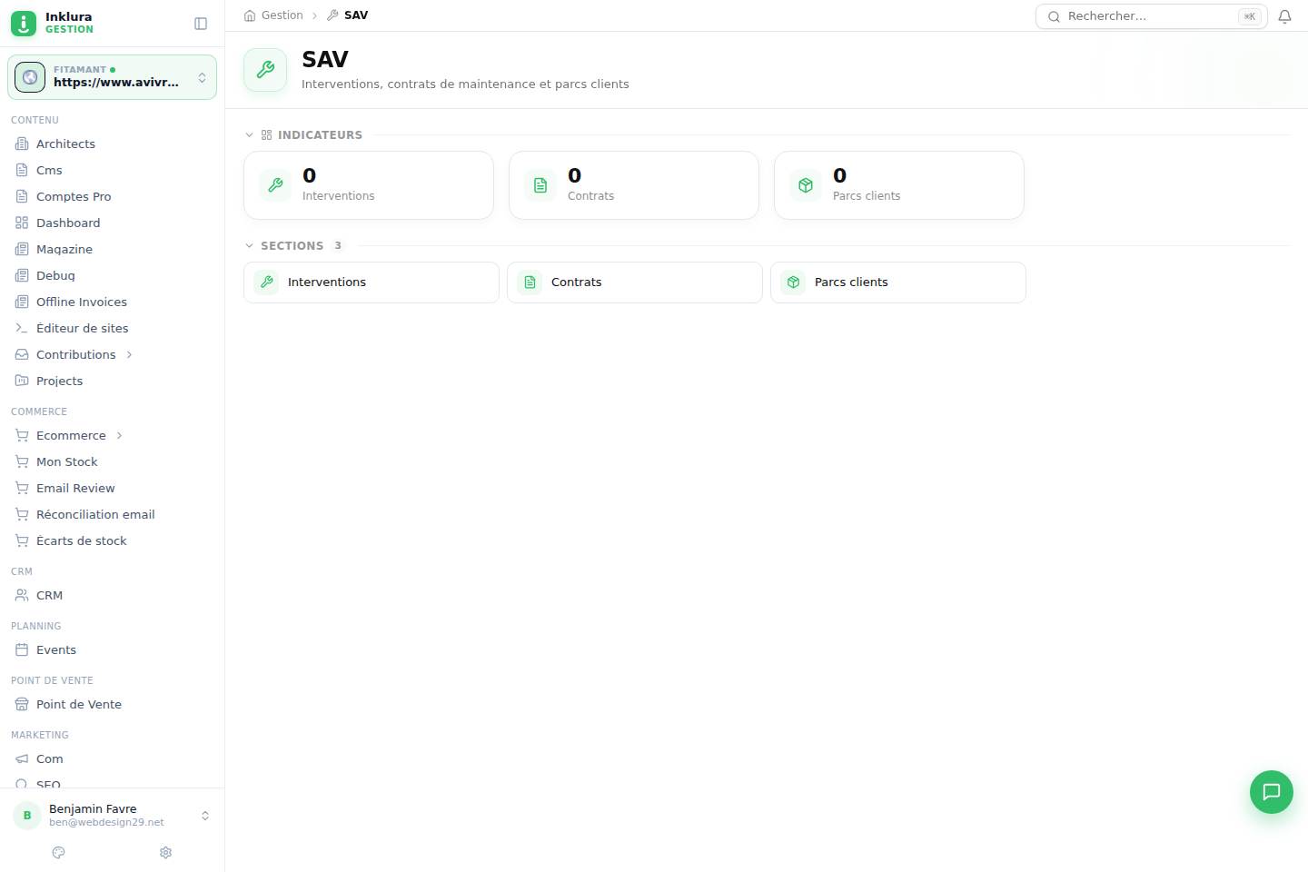 SAV & interventions — Vue d'ensemble de SAV & interventions
