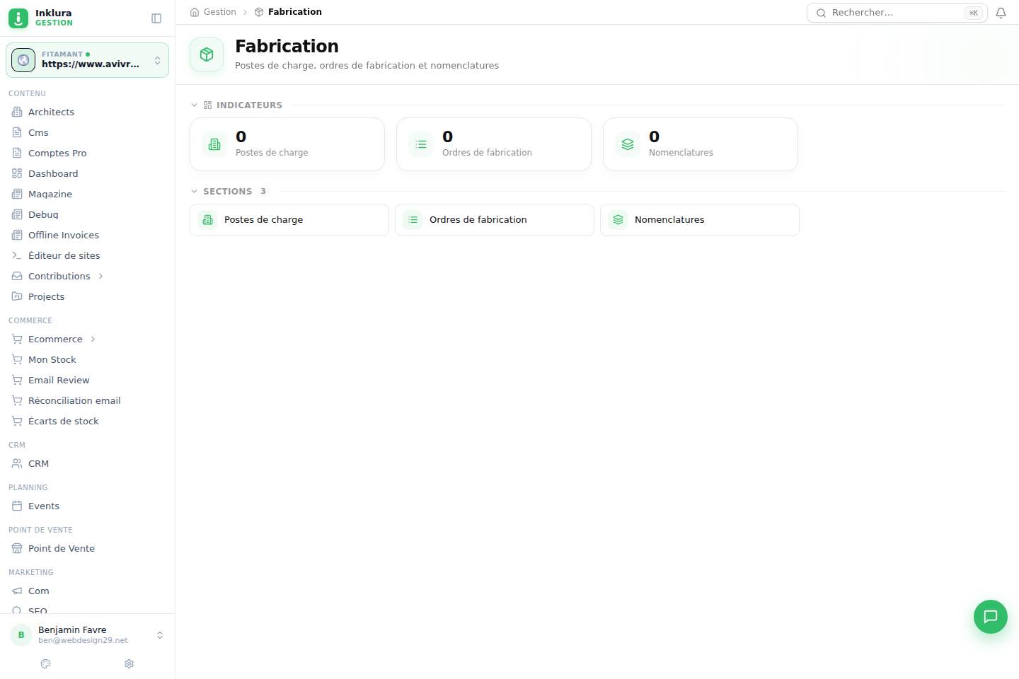 Fabrication — Vue d'ensemble de Fabrication
