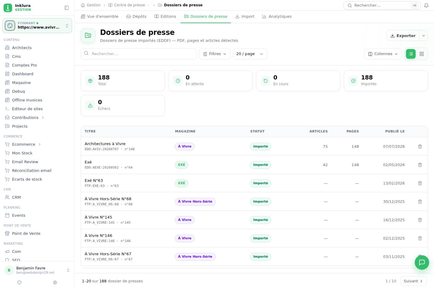 Centre de presse — Packages