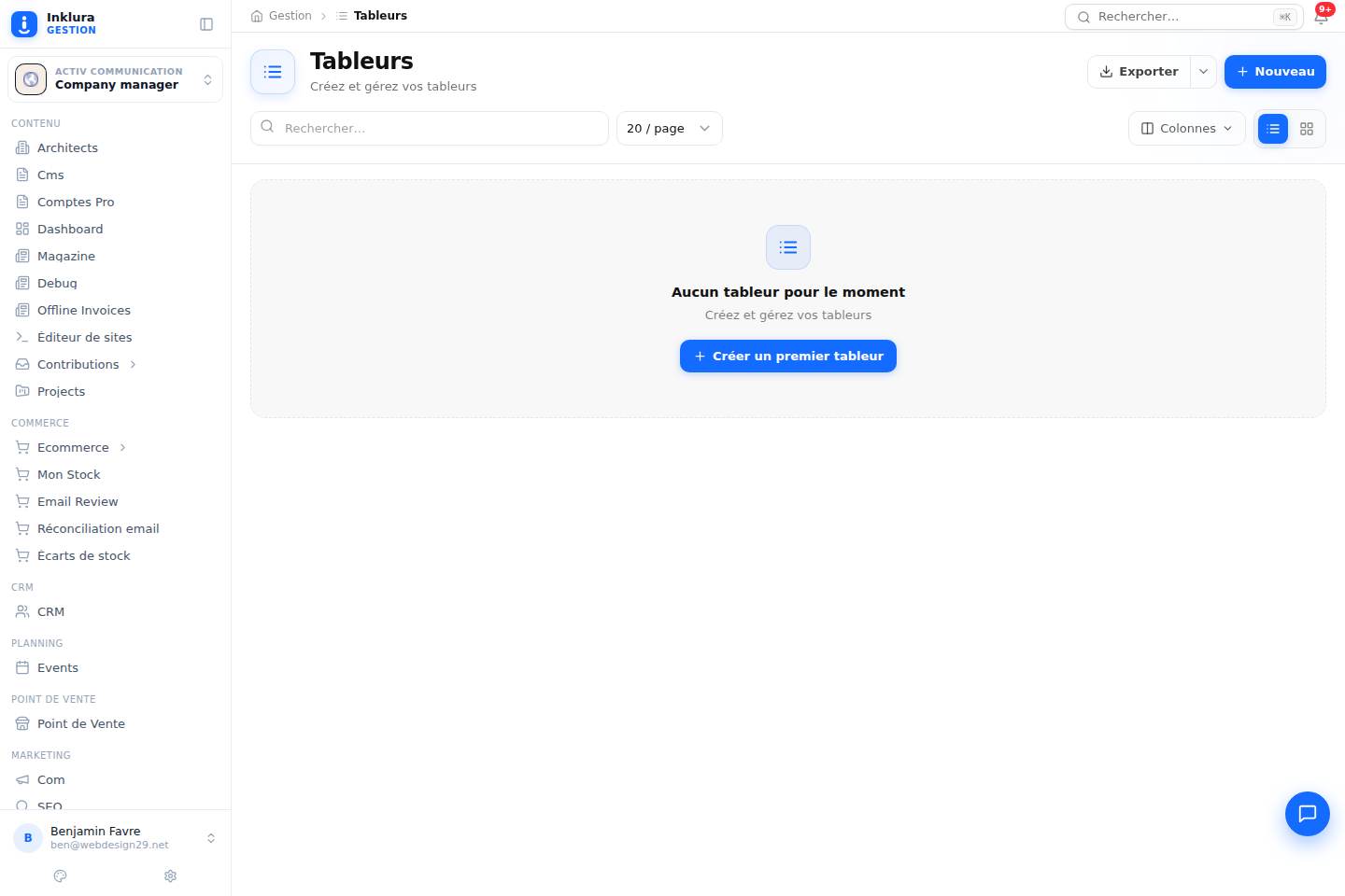 Tableurs — Vue d'ensemble de Tableurs