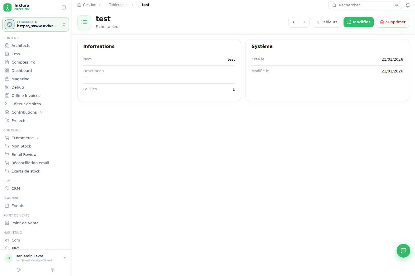 Tableurs — Fiche — Vue d'ensemble