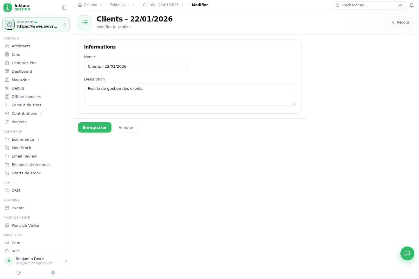 Tableurs — Modifier — Vue d'ensemble