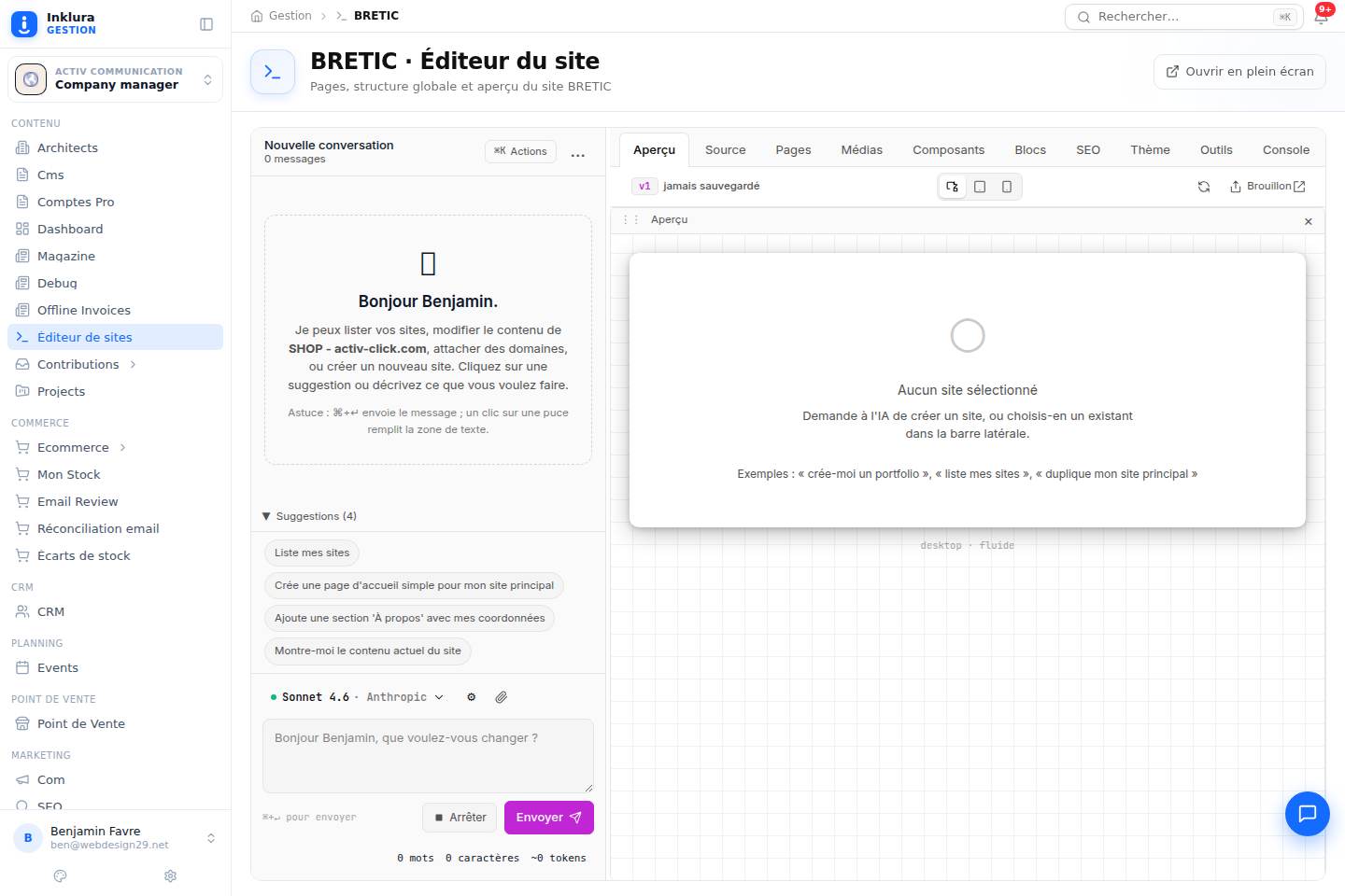 Éditeur de sites — Bretic