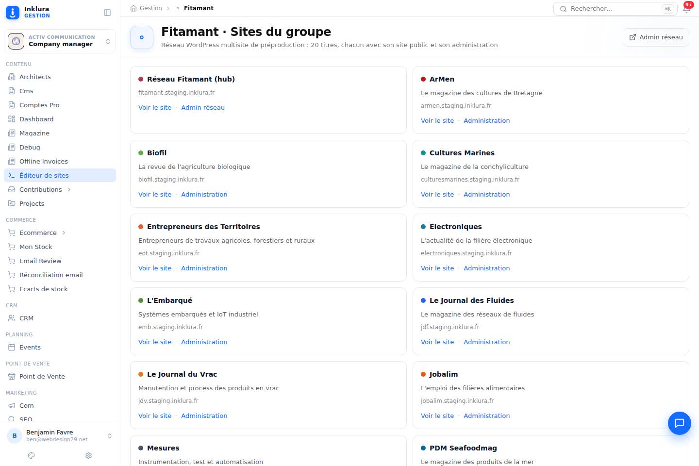 Éditeur de sites — Fitamant